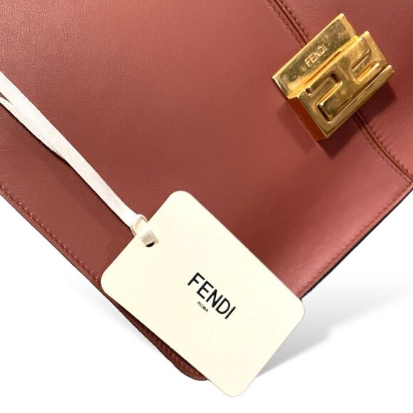 ❤️SOLD❤️Fendi Kan U Rust Brown Calfskin Leather Large Shoulder Bag - Picture 7 of 15